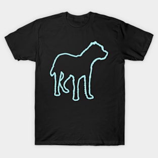 80s Retro Neon Sign Border Terrier T-Shirt